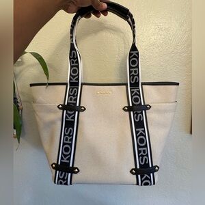 Michael Kors Black and Cream Tote Bag